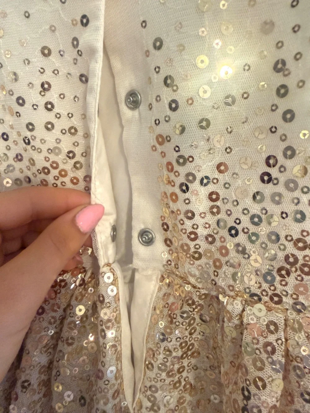 H&M Girls Gold Sequin Tulle Party Dress | Size 4–5Y| Holiday